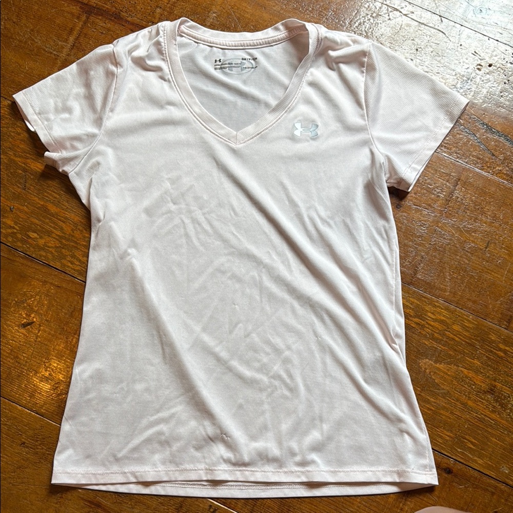 Under Armour Soft Pink V-Neck Tee